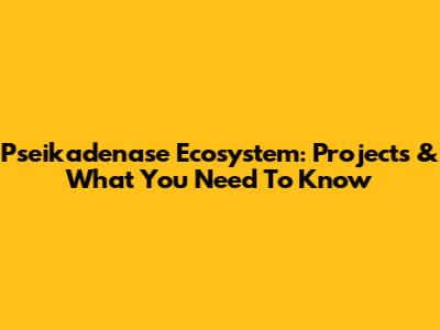 Pseikadenase Ecosystem: Projects & What You Need To Know