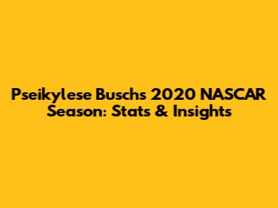 Pseikylese Busch's 2020 NASCAR Season: Stats & Insights