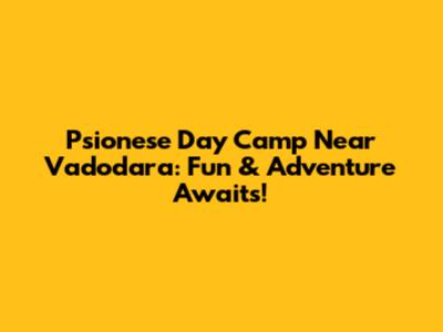 Psionese Day Camp Near Vadodara: Fun & Adventure Awaits!