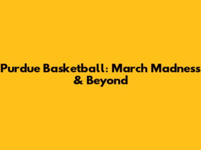 Purdue Basketball: March Madness & Beyond