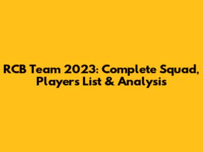RCB Team 2023: Complete Squad, Players List & Analysis
