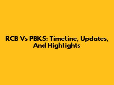 RCB Vs PBKS: Timeline, Updates, And Highlights