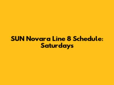 SUN Novara Line 8 Schedule: Saturdays