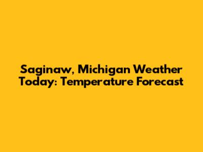 Saginaw, Michigan Weather Today: Temperature Forecast