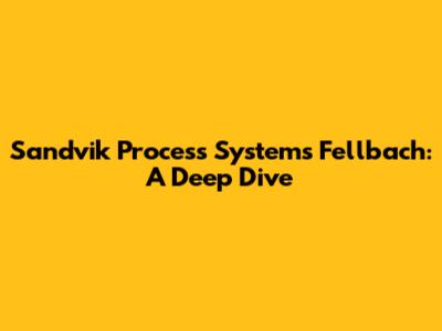 Sandvik Process Systems Fellbach: A Deep Dive