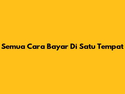 Semua Cara Bayar Di Satu Tempat