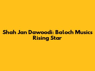 Shah Jan Dawoodi: Baloch Music's Rising Star