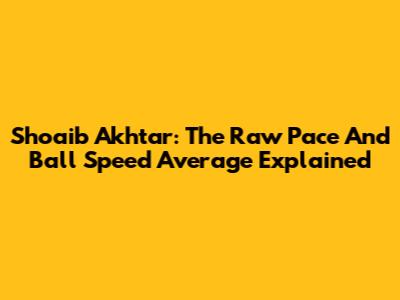 Shoaib Akhtar: The Raw Pace And Ball Speed Average Explained