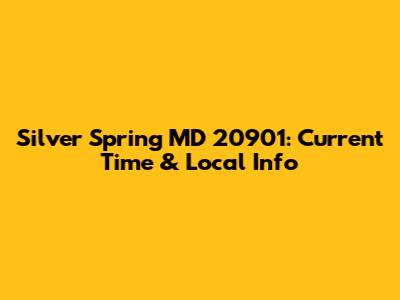 Silver Spring MD 20901: Current Time & Local Info