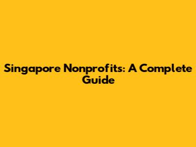 Singapore Nonprofits: A Complete Guide