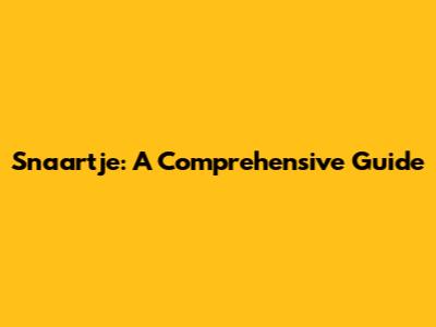Snaartje: A Comprehensive Guide