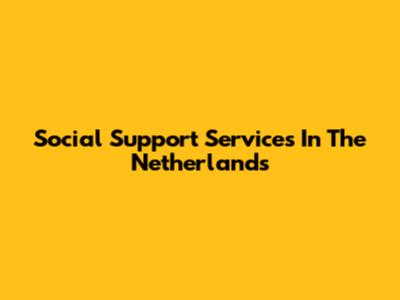 Social Support Services In The Netherlands