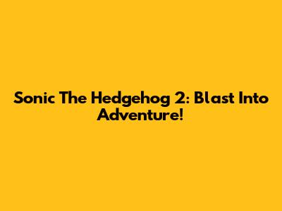 Sonic The Hedgehog 2: Blast Into Adventure!