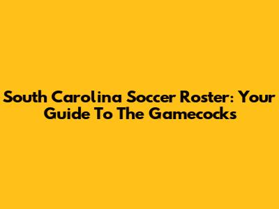 South Carolina Soccer Roster: Your Guide To The Gamecocks