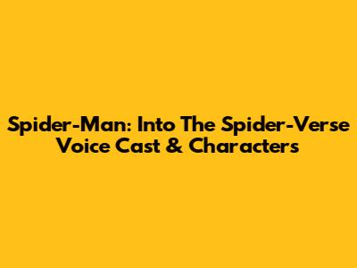 Spider-Man: Into The Spider-Verse Voice Cast & Characters