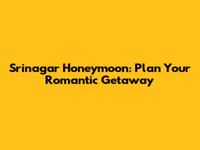 Srinagar Honeymoon: Plan Your Romantic Getaway