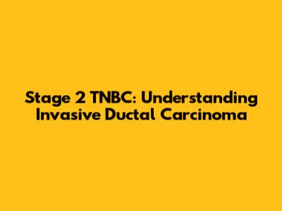 Stage 2 TNBC: Understanding Invasive Ductal Carcinoma