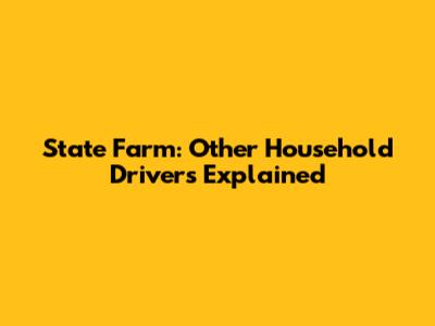 State Farm: Other Household Drivers Explained