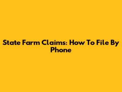 State Farm Claims: How To File By Phone