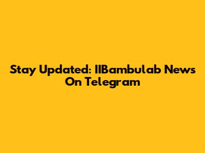 Stay Updated: IIBambulab News On Telegram