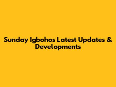 Sunday Igboho's Latest Updates & Developments
