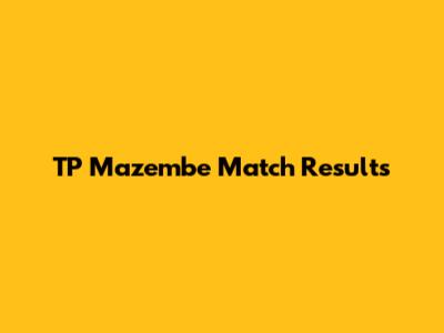 TP Mazembe Match Results
