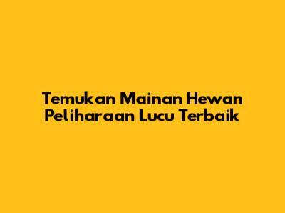 Temukan Mainan Hewan Peliharaan Lucu Terbaik
