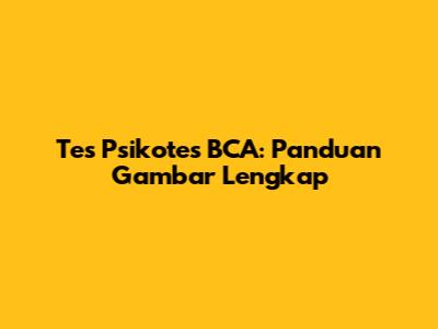 Tes Psikotes BCA: Panduan Gambar Lengkap