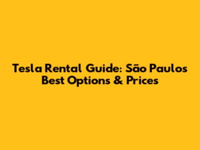 Tesla Rental Guide: São Paulo's Best Options & Prices