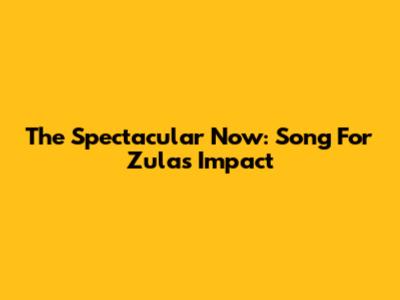 The Spectacular Now: Song For Zula's Impact