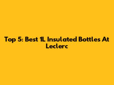 Top 5: Best 1L Insulated Bottles At Leclerc