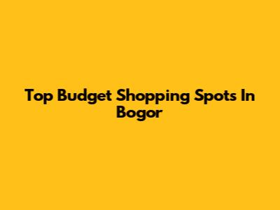 Top Budget Shopping Spots In Bogor