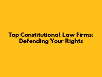 Top Constitutional Law Firms: Defending Your Rights