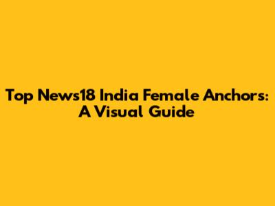 Top News18 India Female Anchors: A Visual Guide