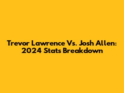 Trevor Lawrence Vs. Josh Allen: 2024 Stats Breakdown
