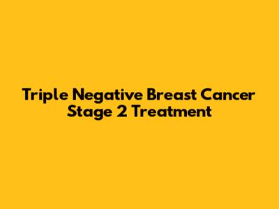 Triple Negative Breast Cancer Stage 2 Treatment