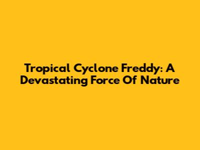 Tropical Cyclone Freddy: A Devastating Force Of Nature