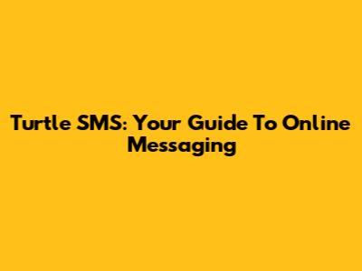 Turtle SMS: Your Guide To Online Messaging
