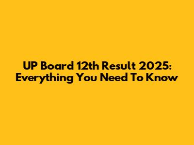 UP Board 12th Result 2025: Everything You Need To Know