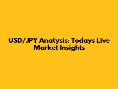 USD/JPY Analysis: Today's Live Market Insights