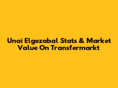 Unai Elgezabal Stats & Market Value On Transfermarkt