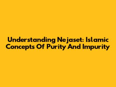 Understanding Nejaset: Islamic Concepts Of Purity And Impurity