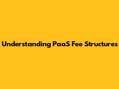 Understanding PaaS Fee Structures