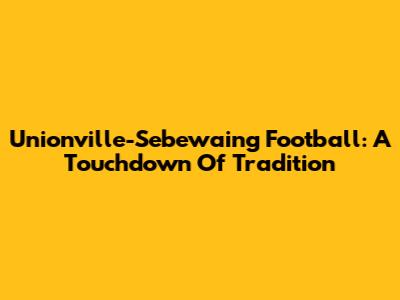 Unionville-Sebewaing Football: A Touchdown Of Tradition