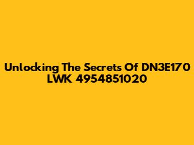Unlocking The Secrets Of DN3E170 LWK 4954851020