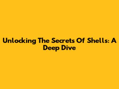 Unlocking The Secrets Of Shells: A Deep Dive