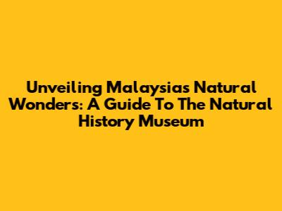 Unveiling Malaysia's Natural Wonders: A Guide To The Natural History Museum