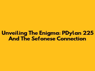 Unveiling The Enigma: PDylan 225 And The Sefonese Connection