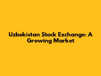 Uzbekistan Stock Exchange: A Growing Market