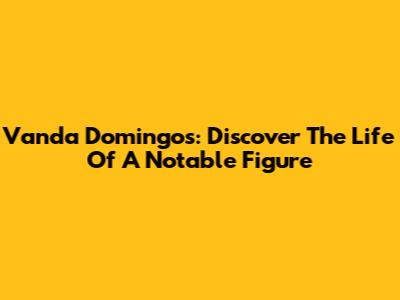 Vanda Domingos: Discover The Life Of A Notable Figure